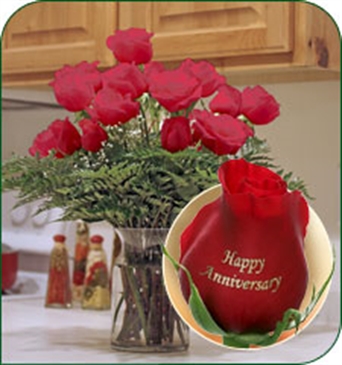 24 Red Roses - Happy Anniversary