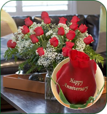 18 Red Roses - Happy Anniversary