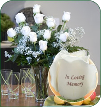 12 White Roses - In Loving Memory
