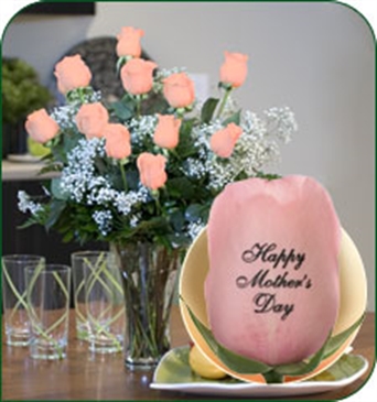 12 Pink Roses - Happy Mother's Day